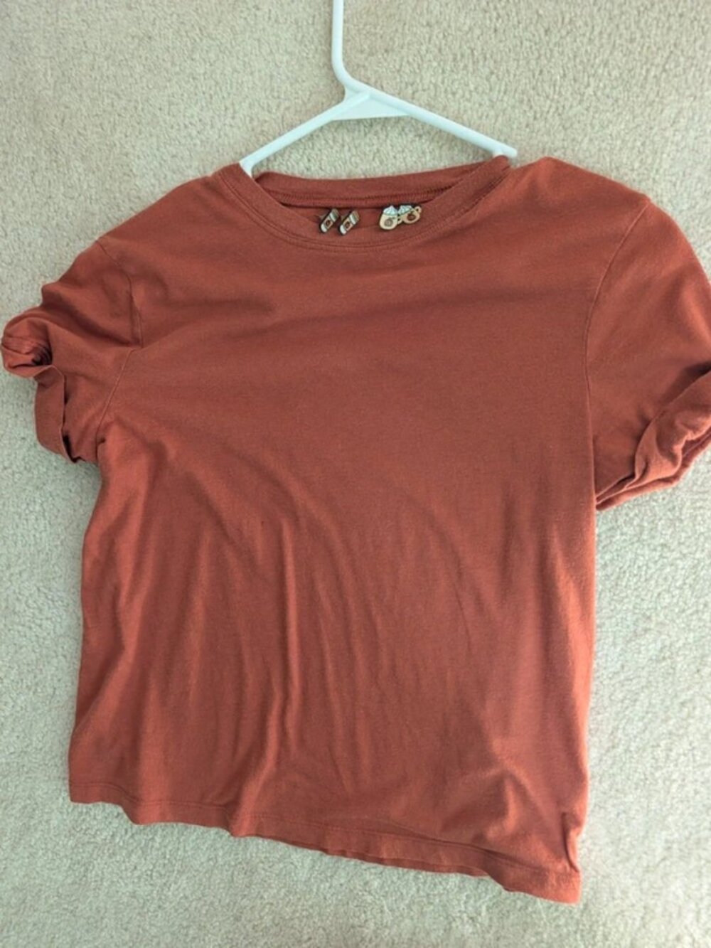 Pumpkin burnt orange rolled cuff t shirt & spice coffee latte earrings target